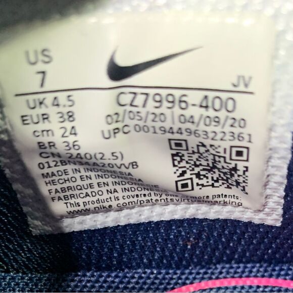 Nike Womens Air Max Motion 2 Blue Pink Sneakers Shoe Size 7 - Picture 9 of 9